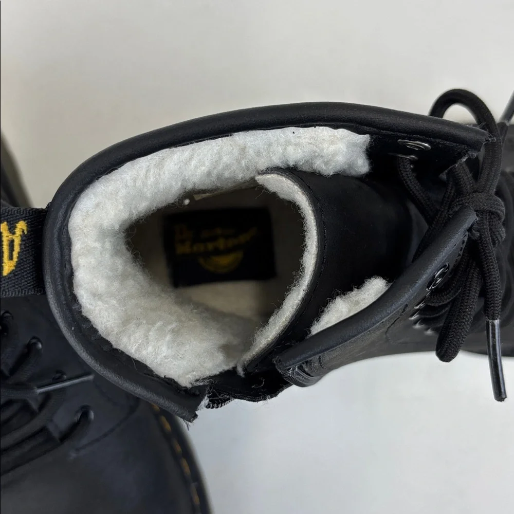 DR MARTENS Junior 1460 Serena Faux Fur Lined Leather Boots Size US 4
